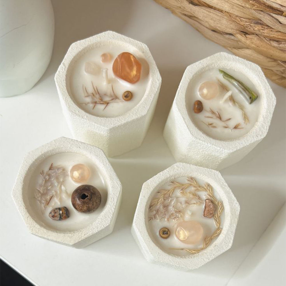 AIKUN Ceramic Octagonal Cups Customizable Various Colors Clean Eco-Friendly Candles Reusable Enhance Mood Aroma Candles