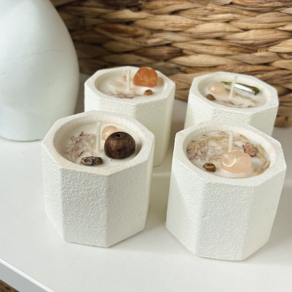 AIKUN Ceramic Octagonal Cups Customizable Various Colors Clean Eco-Friendly Candles Reusable Enhance Mood Aroma Candles
