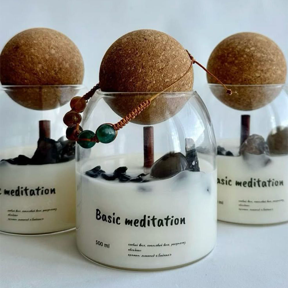 AIKUN Latest Aroma Candles Factory Direct Sale Customizable Fragrant Glass Jar Candles With Cork Ball Wooden Lids Purify Air
