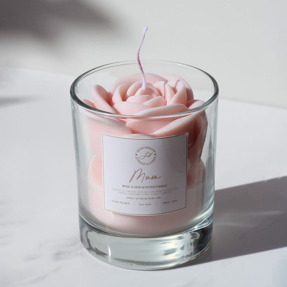 AIKUN Flower-Shaped Candle Handmade Eco-Friendly Soy Wax Aroma Candle for Home Decor & Gift Giving