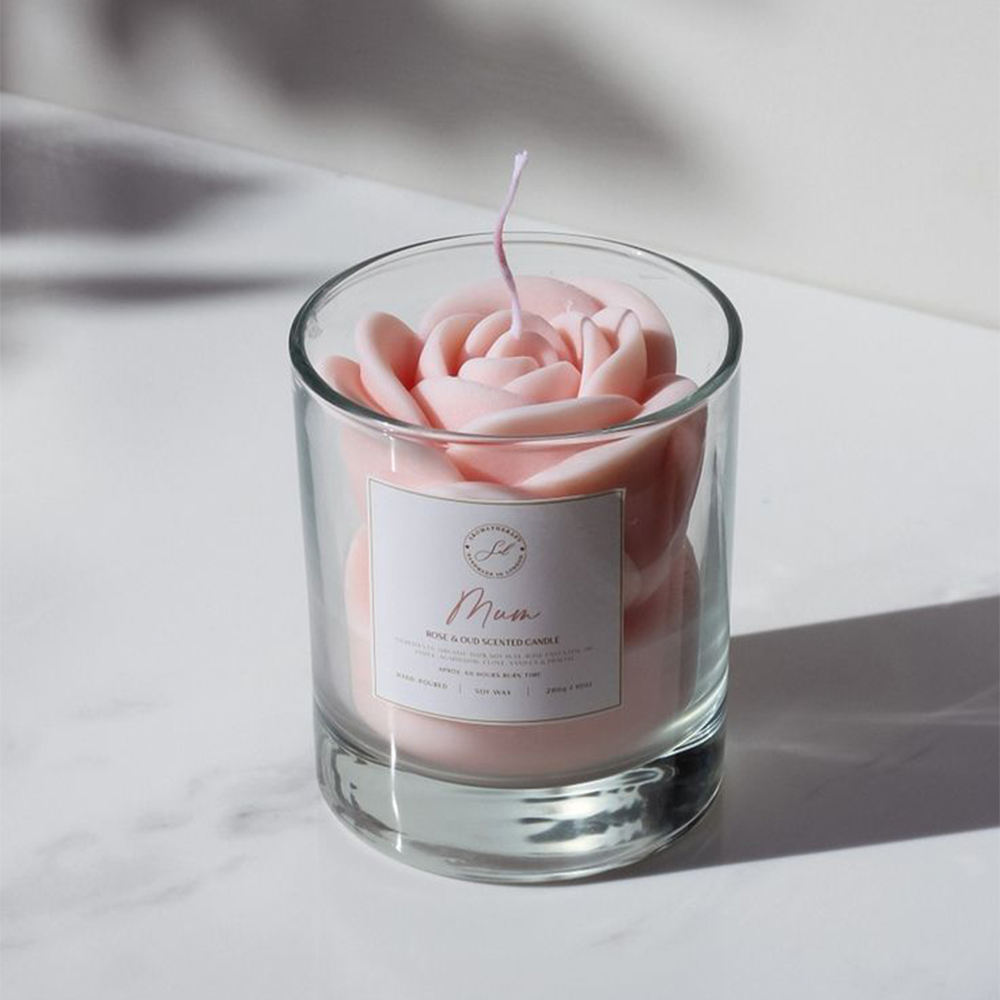AIKUN Flower-Shaped Candle Handmade Eco-Friendly Soy Wax Aroma Candle for Home Decor & Gift Giving