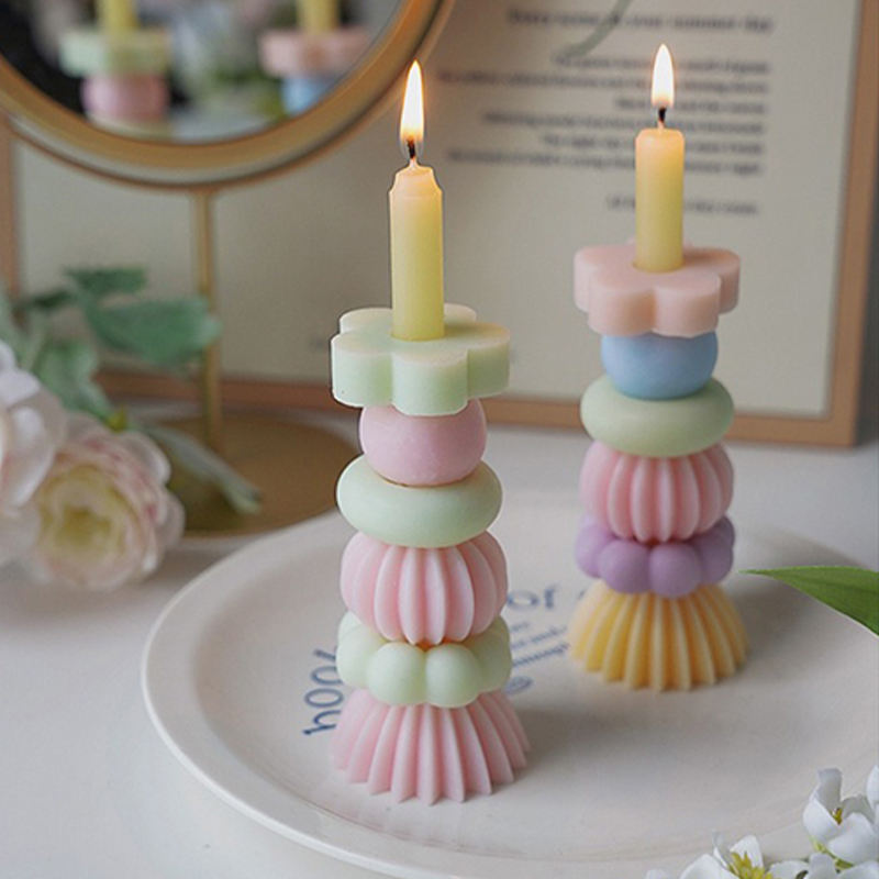 AIKUN Colorful Diy Scented Candle Handcraft Pastel Building Blocks Stackable Pillar Candles for Home Decor