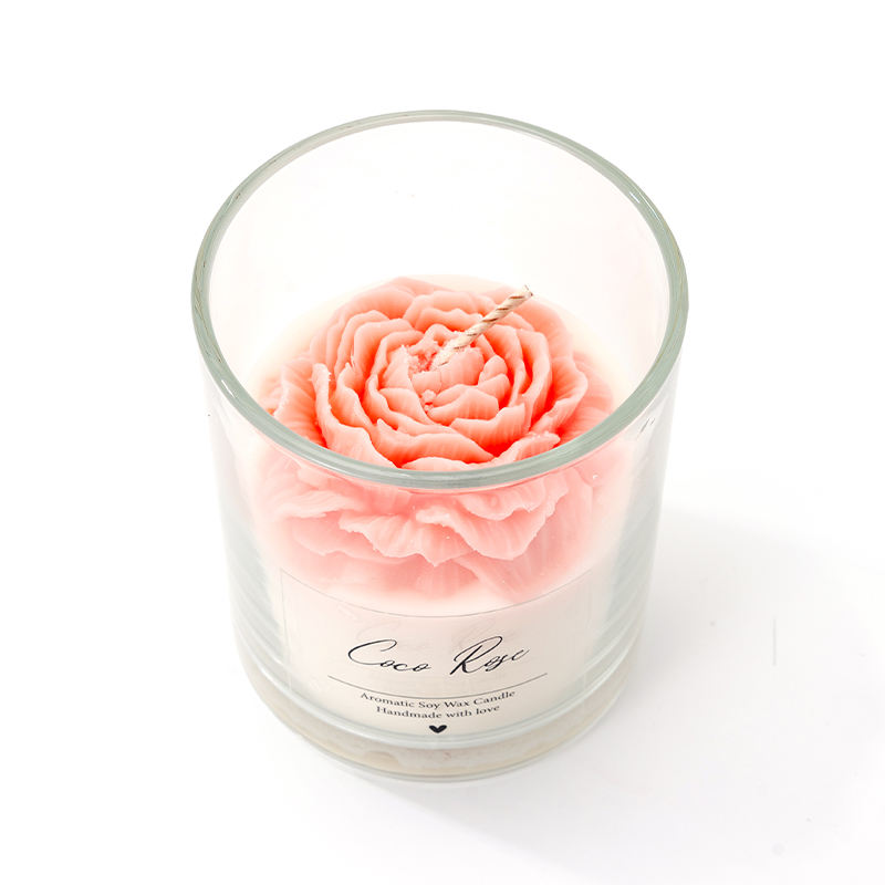AIKUN Elegant Peony Flower Soy Wax Aromatherapy Candle for Home Decor/Yoga/Meditation/Wedding Gift/Party