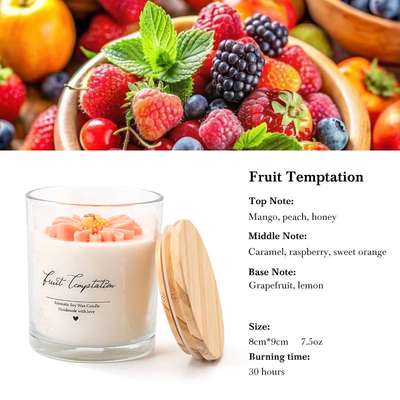 AIKUN Long-Lasting Aromatherapy Soy Wax Daisy Glass Jar Scented Candle with Essential Oils for Home Decor Gift Set