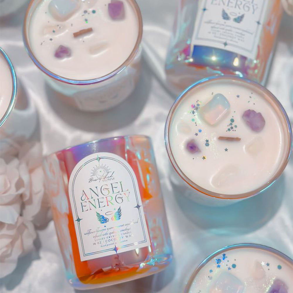 AIKUN Newly LaunchedColorful Glasses Crystals Clean and Eco-Friendly Aromatic Candles for Healing and Furniture Ornament