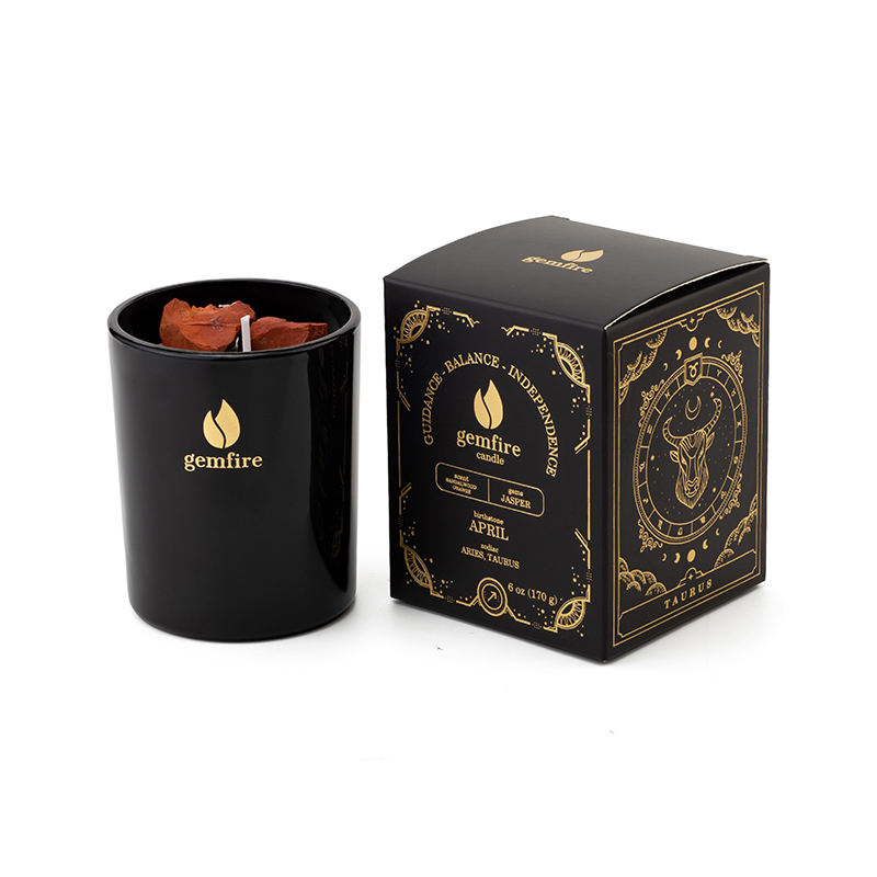 Custom Luxury Private Label Soy Wax Scented Candles With Relaxation Crystals