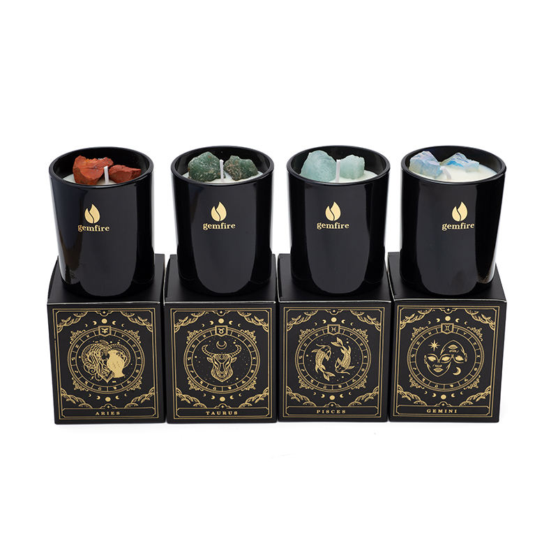 Customize Handmade Natural Fragrance Crystal Glass Jar Soy Wax Aroma Scented Candles
