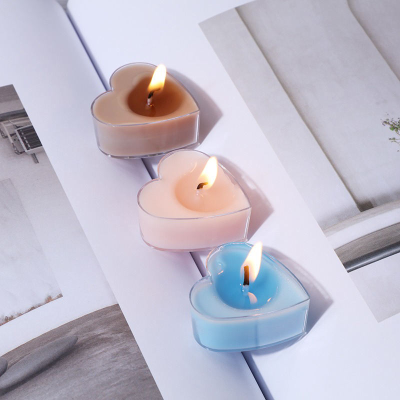 AIKUN Creative Smokeless 4 Piece Set Valentines Scent Romantic Heart Shape Colorful Scented Tea Light Candles