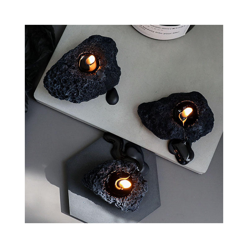 AIKUN Nordic Mini Meteorite Scented Candles Geometric Black Design Home Fragrance Gifts for Birthday Decor and Bulk Wholesale