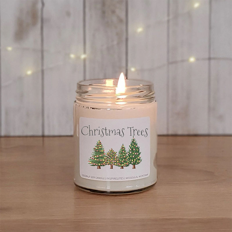 AIKUN Scented Candles Christmas Gift Box Transparent Jar Aromatherapy Candles With Silver Lid 2 in 1 Box