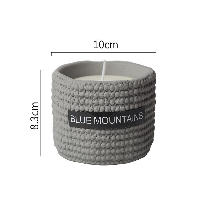 Custom Envases Para Velas Ceramic Concrete Matte Cement Candle Nordic Vessels Unique Scented Soy Wax Aromatherapy Candle