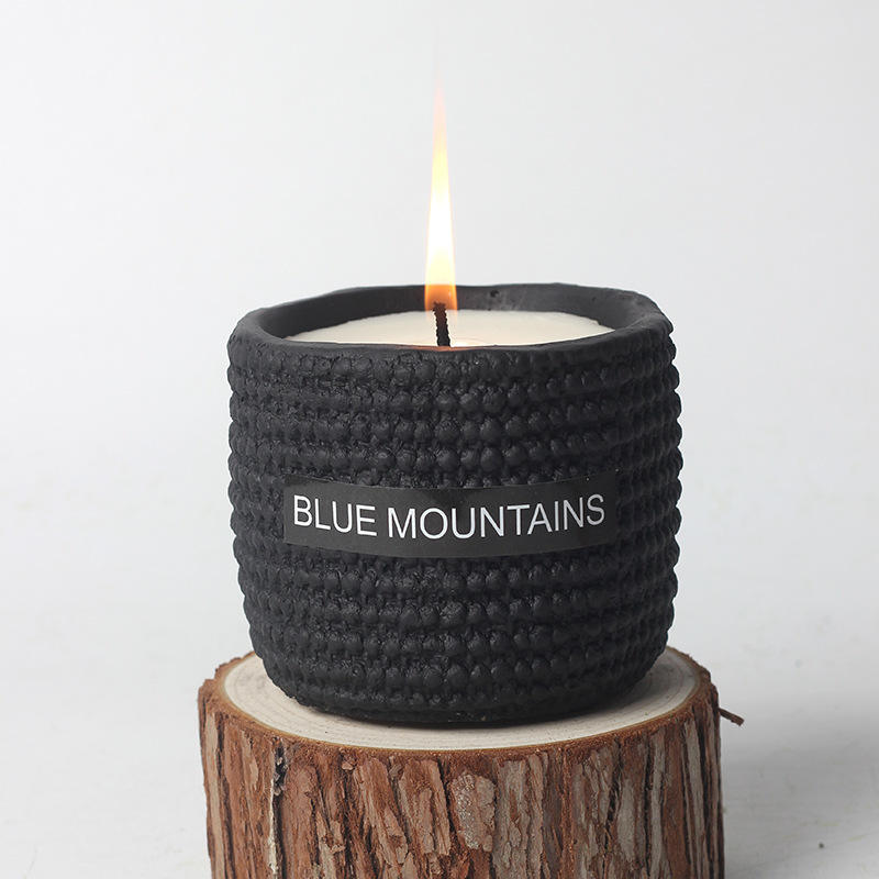 Custom Envases Para Velas Ceramic Concrete Matte Cement Candle Nordic Vessels Unique Scented Soy Wax Aromatherapy Candle