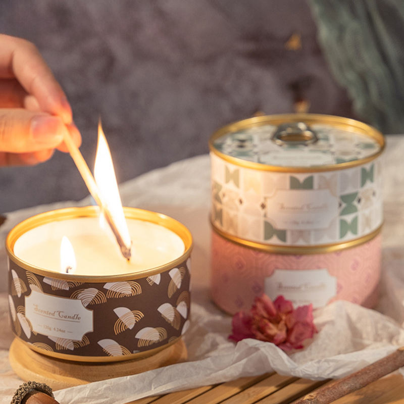 AIKUN Creative Vintage Aromatherapy Candles Luxury Indoor Decoration Ornaments Smokeless Handmade Fragrance Retro Can Candles