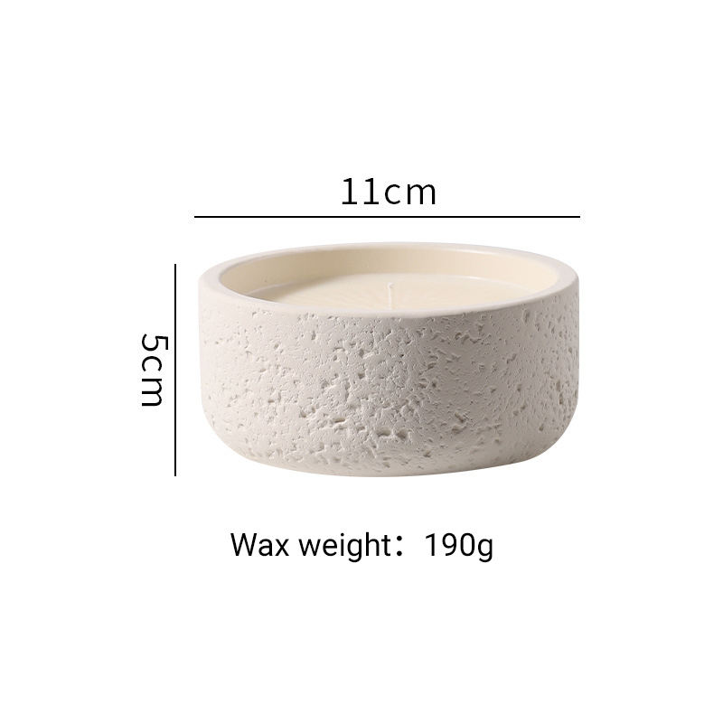 AIKUN Unique Concrete Cement Ceramic Candle Home Decor Matte White or Black Textured Cement Aromatherapy Soy Wax Candle