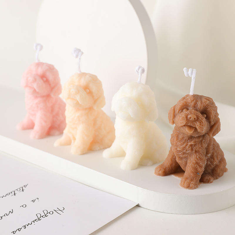 AIKUN Popular Teddy Cute Dog Shape Scented Candle Photo Prop Home Decoration Birthday Gift Aromatherapy Organic Candles