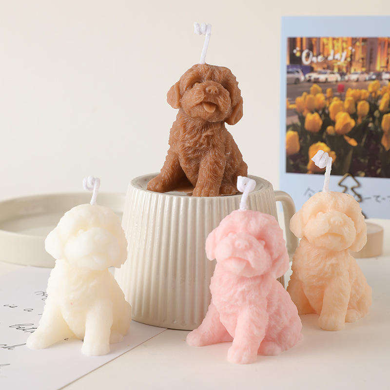 AIKUN Popular Teddy Cute Dog Shape Scented Candle Photo Prop Home Decoration Birthday Gift Aromatherapy Organic Candles