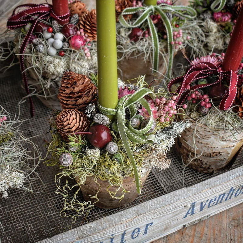 AIKUN Autumn Fall Winter Warmers Color Candle Dinner Red and Green Merry Christmas Pedestal Long Pole Taper Candle