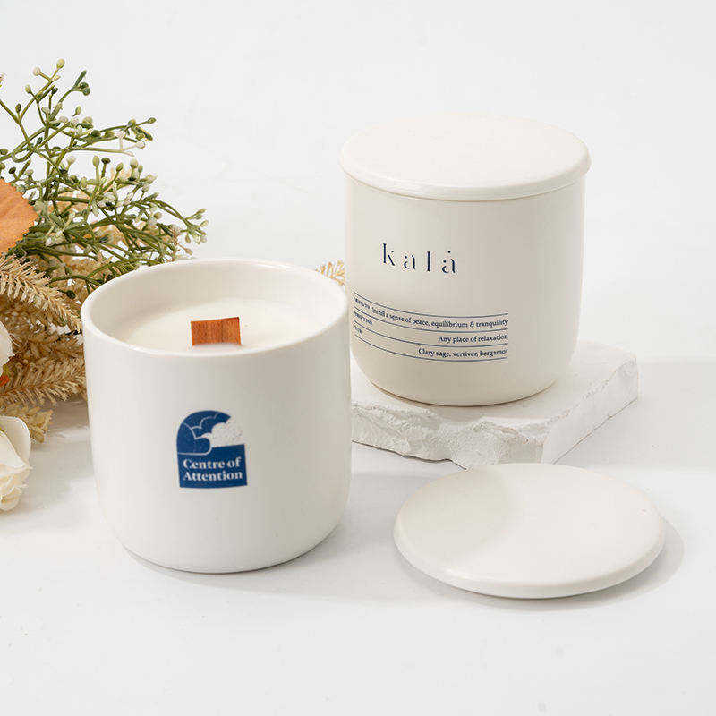 AIKUN Wholesale Price Ceramic Candle Soy Wax Popular Aromatherapy Candle for Gift with Label and Cover