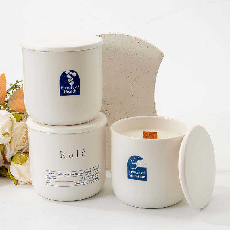 AIKUN Wholesale Price Ceramic Candle Soy Wax Popular Aromatherapy Candle for Gift with Label and Cover