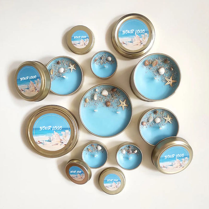 AIKUN New Arrival High Concentration Fragrance Aroma Candle Christmas Tin Jar Soy Wax Scented Candles in Reusable Glass