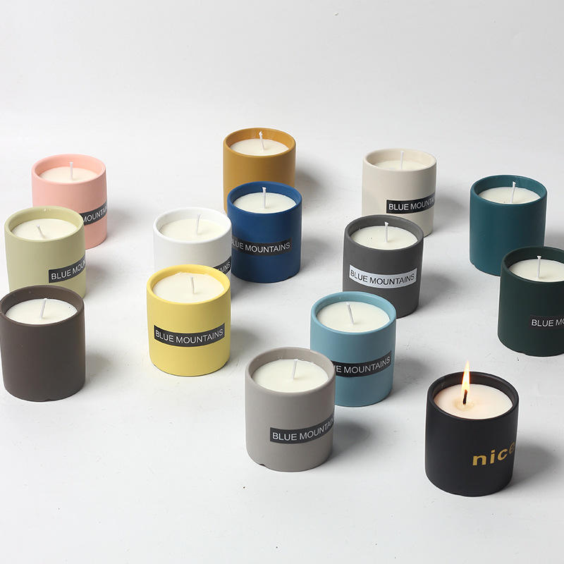 AIKUN Candles Scented Luxury Soy Wax Custom Logo Ceramic Multicolor Jar Private Label Custom Aroma Scented Candle for Gift