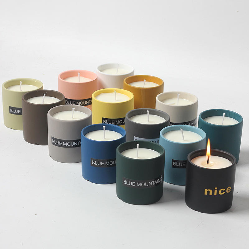 AIKUN Candles Scented Luxury Soy Wax Custom Logo Ceramic Multicolor Jar Private Label Custom Aroma Scented Candle for Gift