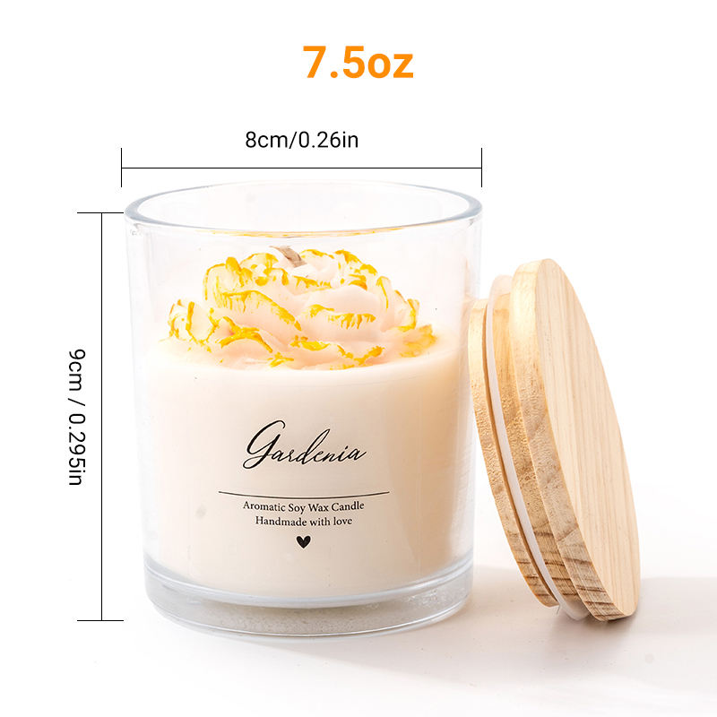 AIKUN 7.5oz Handmade Premium Golden Peony Scented Candle for Mood Enhancement, Spa Ambiance, and Long-Lasting Fragrance