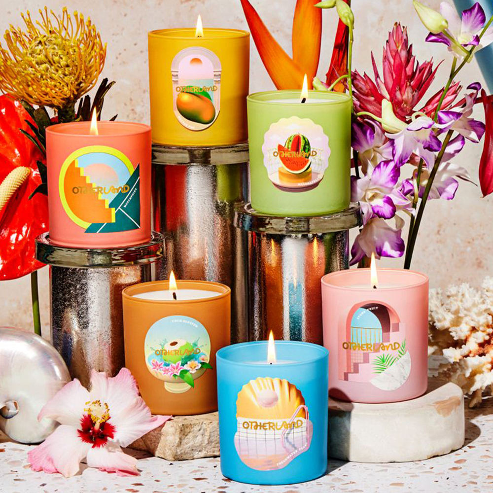 AIKUN Colorful Glass Cups Plant-Themed Packaging Fragrant Aroma Candle Gift Sets for Mood Enhancement and Home Decoration