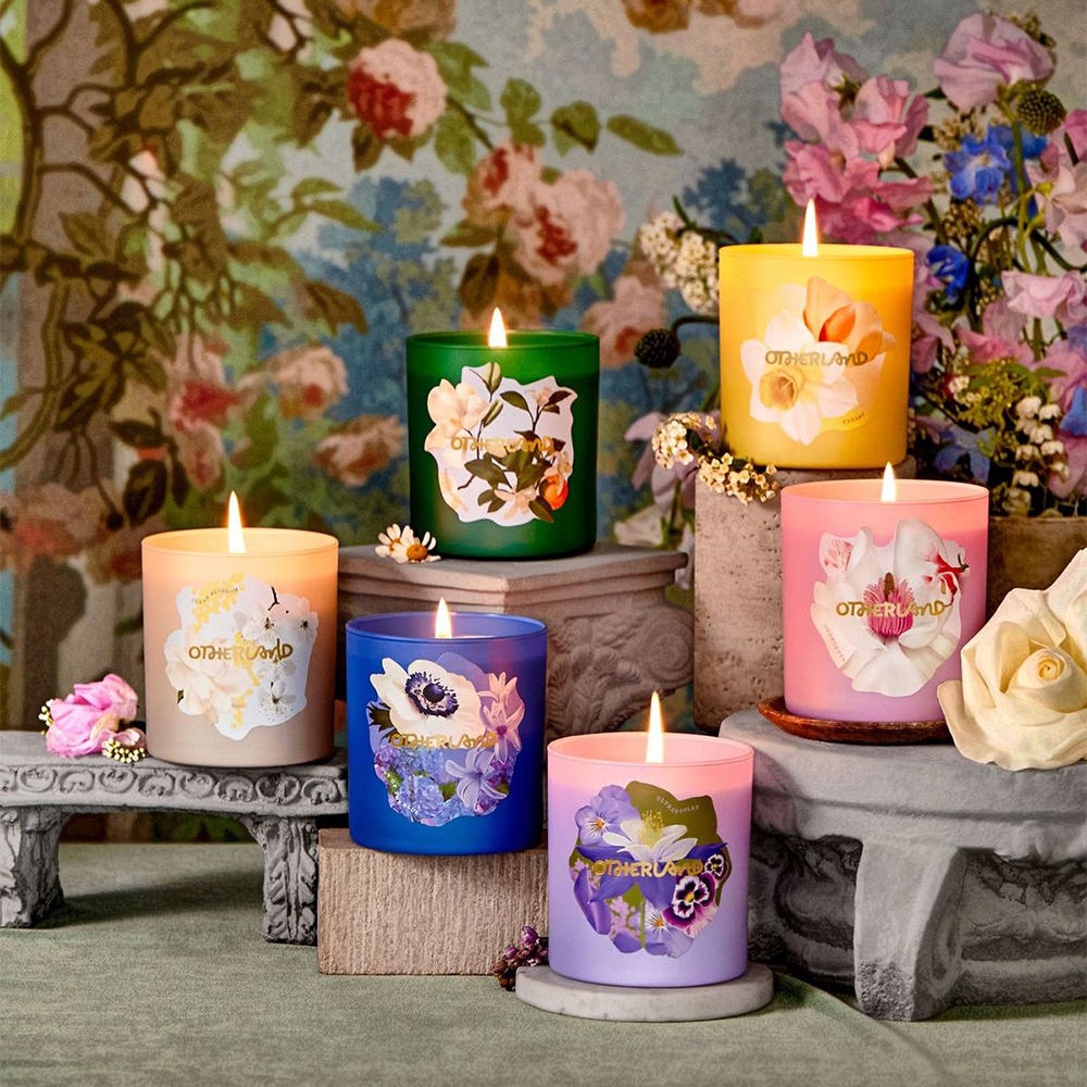 AIKUN Colorful Glass Cups Plant-Themed Packaging Fragrant Aroma Candle Gift Sets for Mood Enhancement and Home Decoration