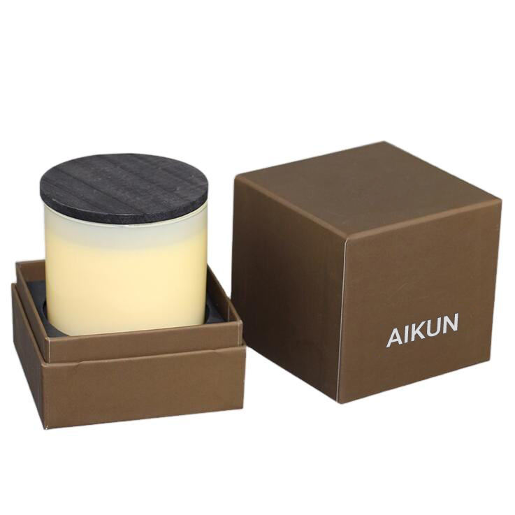 AIKUN Custom Private Label Essential Oil Soy Wax Aromatherapy Candle Luxury Glass Scented Candles Beeswax with Box