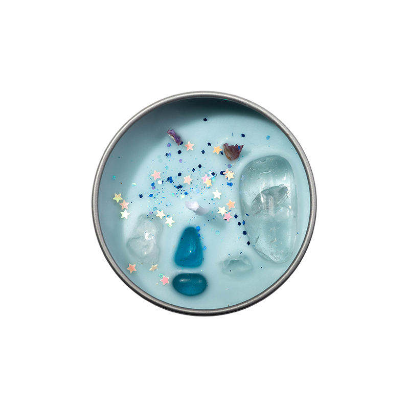 Luxury Private Label Home Fragrance Natural Aromatherapy Tin Jar Candle Scented Crystal Soy Wax Candles