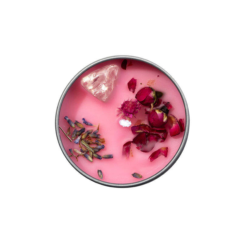 Luxury Private Label Home Fragrance Natural Aromatherapy Tin Jar Candle Scented Crystal Soy Wax Candles