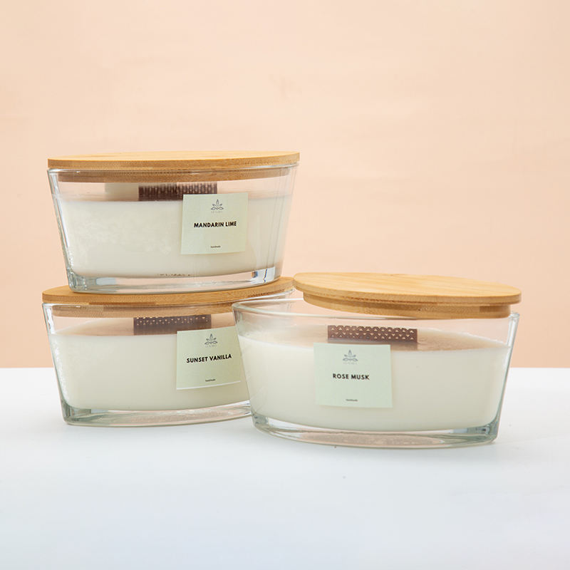 AIKUN Luxury Soy Wax Candles with Wooden Lid Simple Stylish Design Private Label Customization in Gift Box