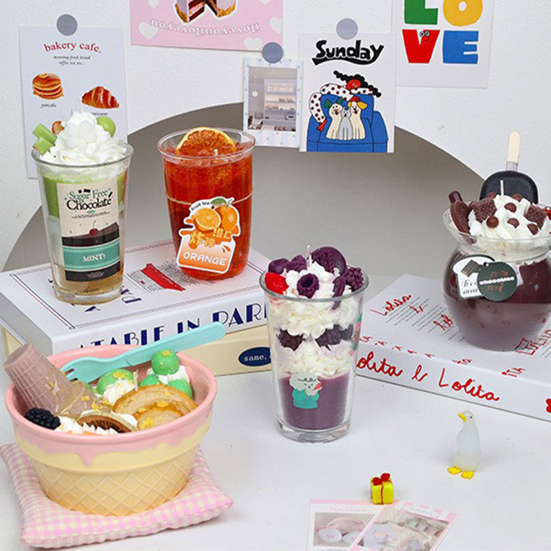 AIKUN Diy Shaped Glass Cup With Cream As a Souvenir in Stock Wholesale Photography Props Scented Candles