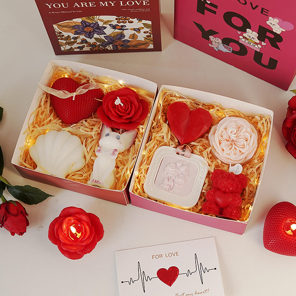 Valentine\'s Day Gift Atmosphere Handmade Customized Festival Red Love Gift Box Scented Candles