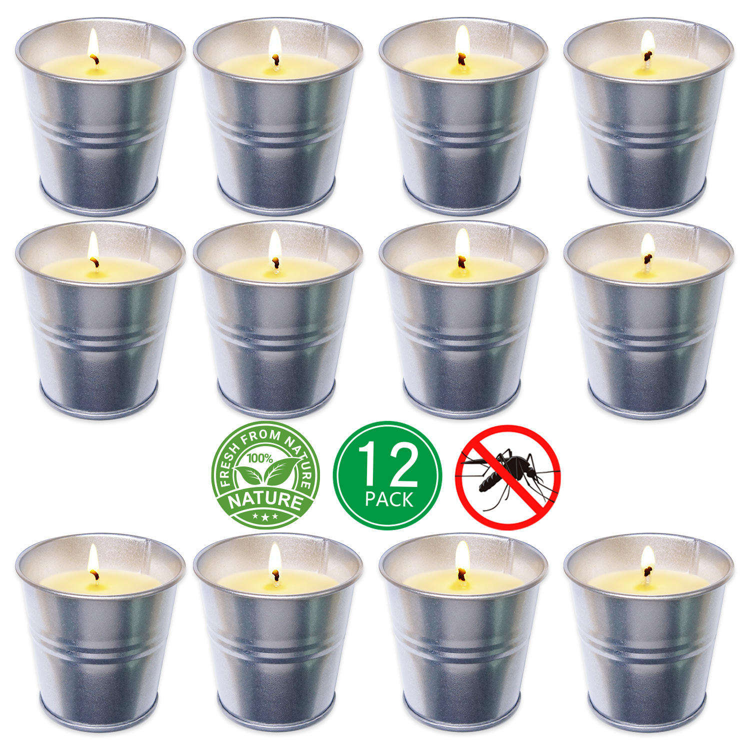 AIKUN Hot Sale Citronella Mosquito Repellent Essential Oil Metal Tin Buckets Soy Scented Candles for Easter Party Favors