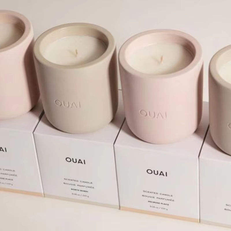 AIKUN Handmade Soy Wax Ceramic Candle Jars Luxury Custom logo Aromatherapy Candle Ceramic Household Candle Jar