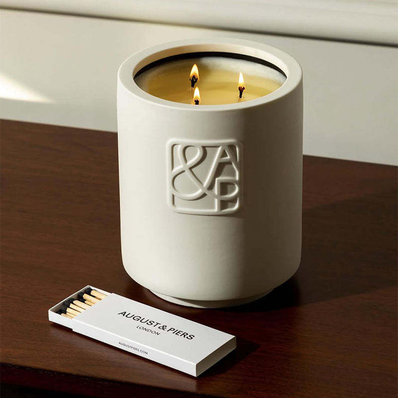 AIKUN Handmade Soy Wax Ceramic Candle Jars Luxury Custom logo Aromatherapy Candle Ceramic Household Candle Jar