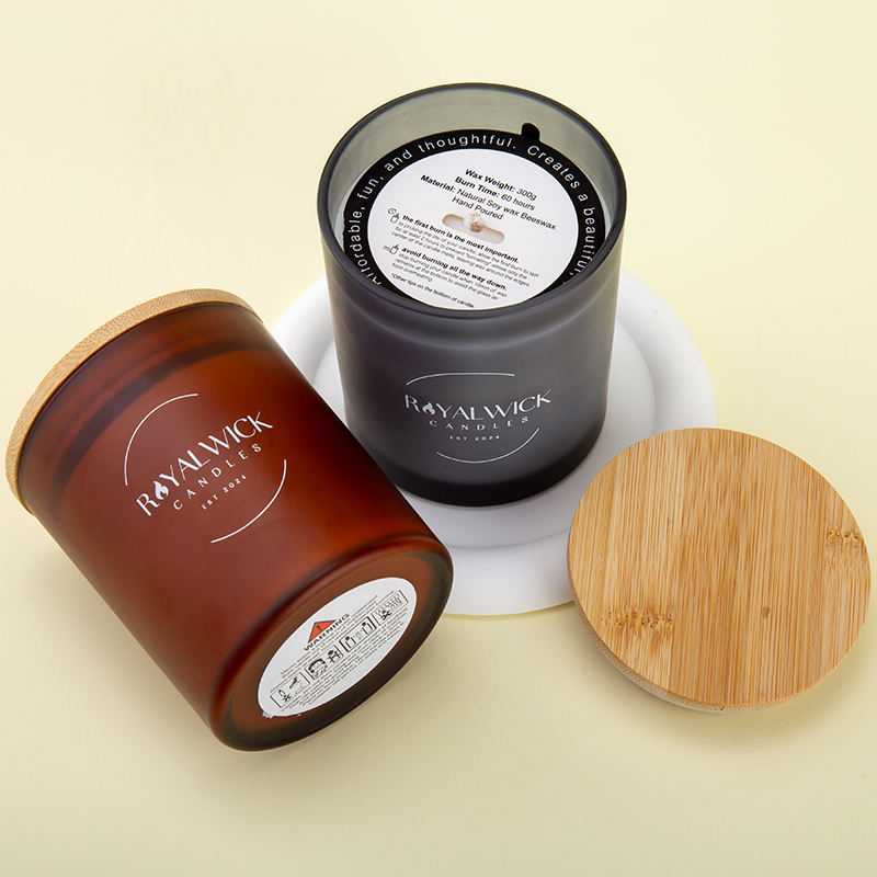 AIKUN Fragrance Colorful Glass Amber Soy Wax Scented Aromatherapy Candle Wooden Lid for Home Direction with Gift Box