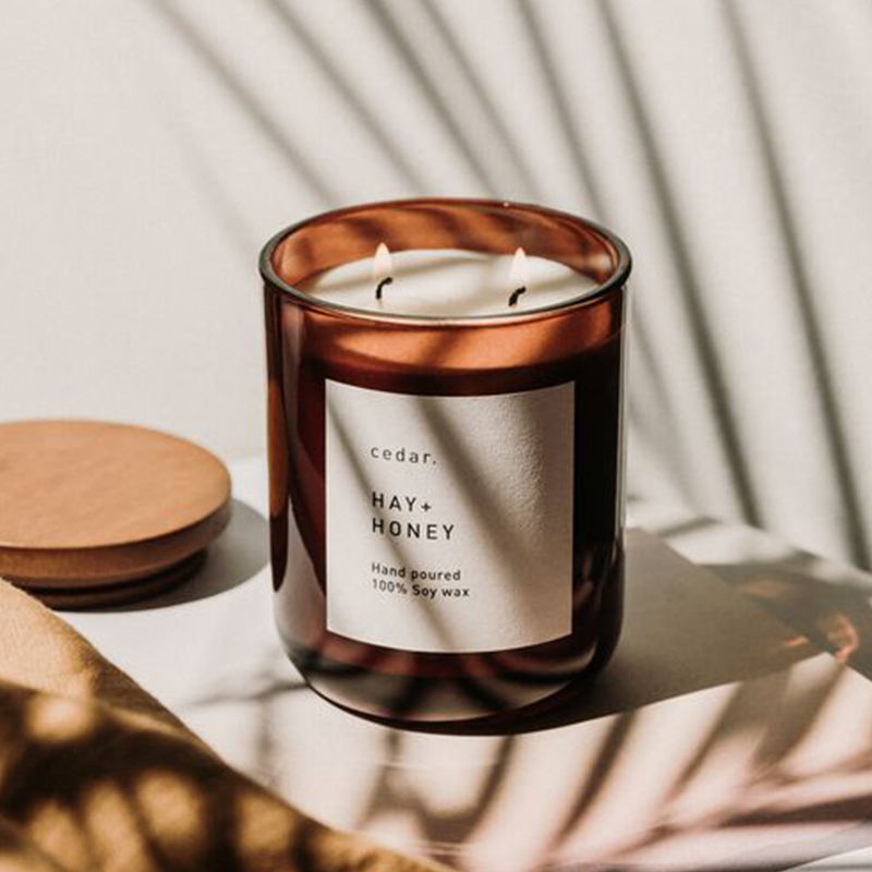 AIKUN Custom Private Label Luxury Home Decor Fragrance Aroma Aromatherapy Scented Soy Wax With Glass Jar and Gift Box