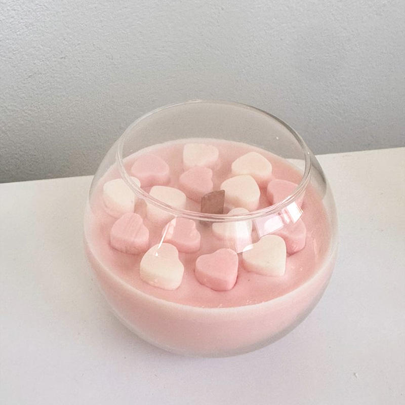 Latest Design Offering Air Purification High Quality Reusable Gift Heart Shaped Ball Cups Aroma Candle