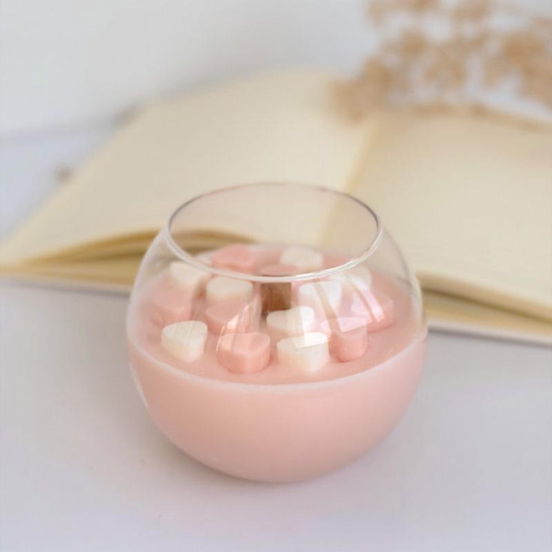 Latest Design Offering Air Purification High Quality Reusable Gift Heart Shaped Ball Cups Aroma Candle