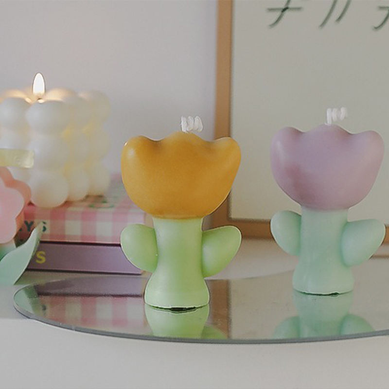 AIKUN Hot Sale Home Decoration Wedding Cute Tulip Flower Shaped Scented Candle Creative Aroma Gift Candles
