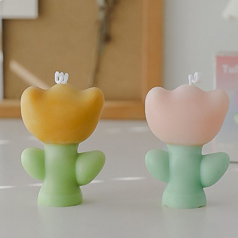 AIKUN Hot Sale Home Decoration Wedding Cute Tulip Flower Shaped Scented Candle Creative Aroma Gift Candles