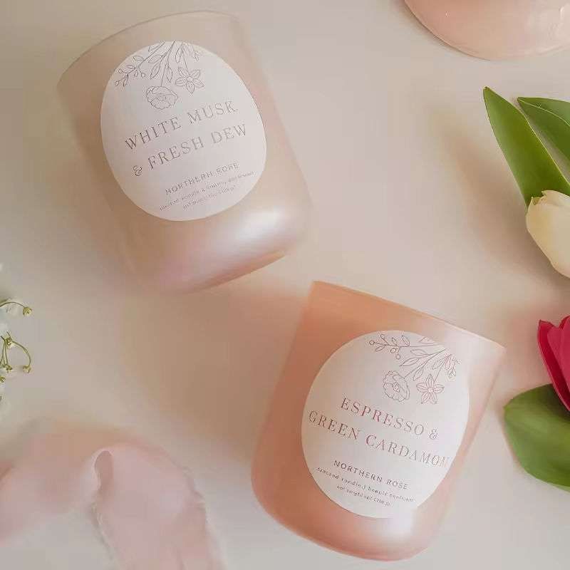 AIKUN High Quality Elegant Colored Glass Jar Candle Handmade Soy Wax Long Lasting Scented Candles for Home Decoration