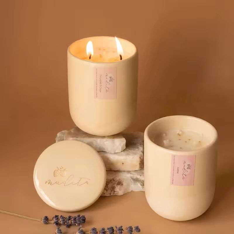 AIKUN Best-selling Fashionable Ceramic Candles Jar Natural Soy Wax Scented Candle with Wedding Party Decoration Covers
