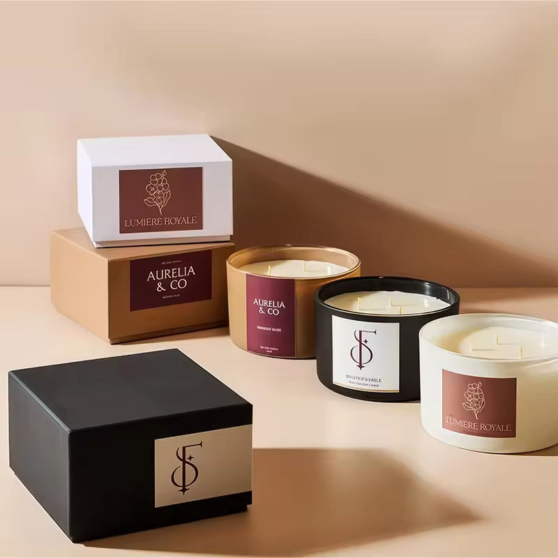 AIKUN Custom Perfume Gift Set Scented Candle Glass Jar Soybean Wax Candle Reed Diffuser for Living Room Hotel