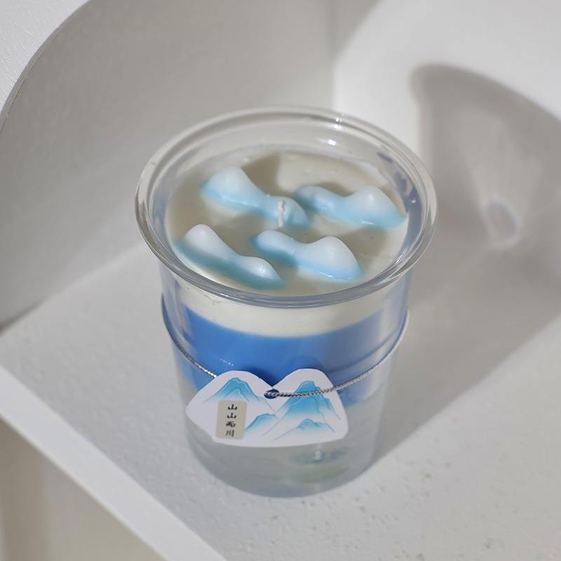 Osmanthus Lotus Glass Cup Atmosphere Gift Fragrance Blind Box Wholesale Creative Styling Wax Scented Candles