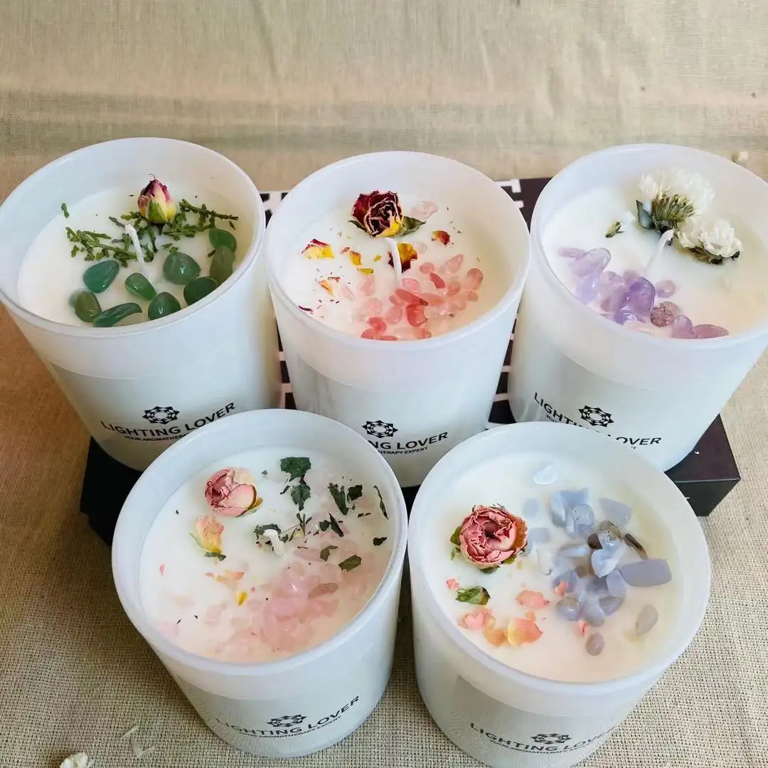 AIKUN Handmade Crystal Dried Flower Votive Candle Soy Wax Holidays Mother\'s Day Christmas Ramadan No Reviews yet 100 Sold