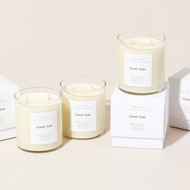 Factory Direct Supply Natural Handcrafted Soy Wax Aromatherapy Candle Strong Fragrance Custom Box Glass Scented Candle